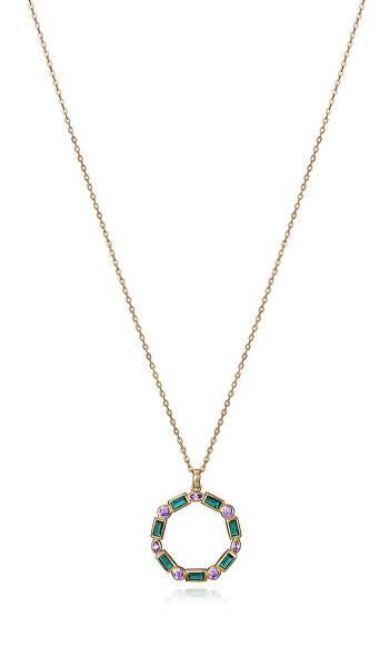 Wunderschöne vergoldete Halskette mit Zirkonen Elegant 9120C100-39