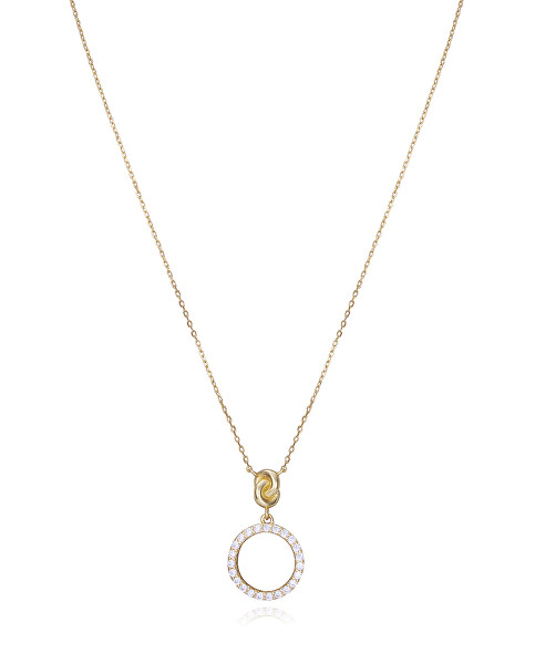 Pôvabný pozlátený náhrdelník so zirkónmi Elegant 13066C100-30
