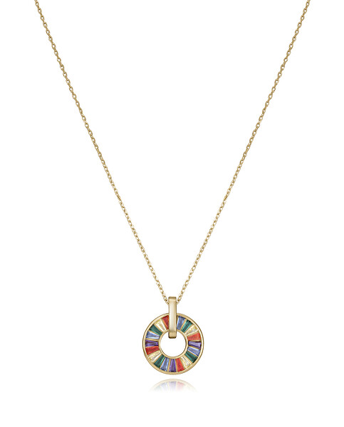 Pôvabný pozlátený náhrdelník so zirkónmi Elegant 15115C000-39