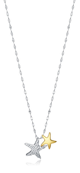 Pôvabný strieborný bicolor náhrdelník Trend 13046C100-39 (retiazka, prívesok)