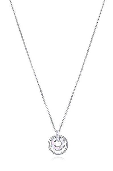 Pôvabný strieborný náhrdelník s perleťou Clasica 13164C000-90