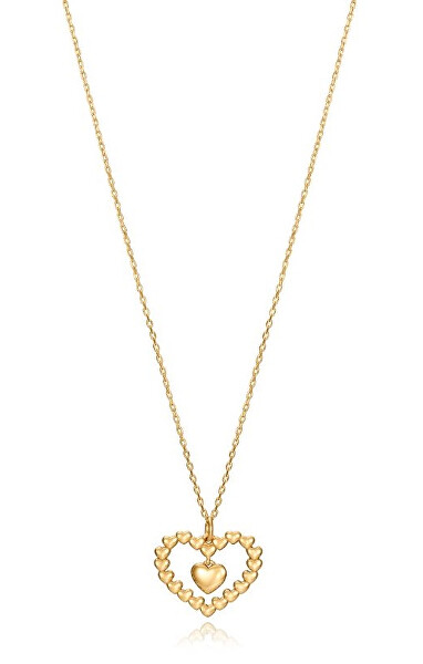 Colier Romantic placat cu aur cu pandantiv Inimă Fashion 13122C100-06
