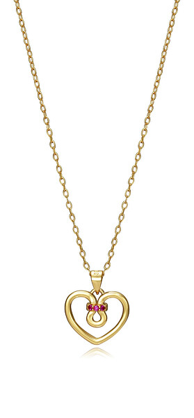 Romantický pozlátený náhrdelník Srdce Chic 13026C100-06