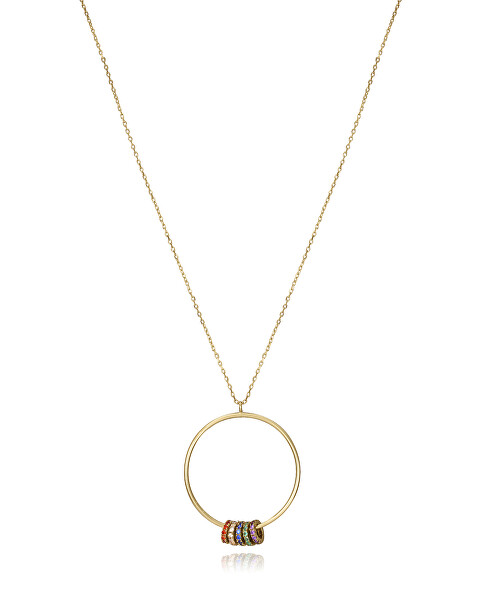 Schicke vergoldete Halskette mit farbigen Kristallen Elegant 13084C100-39