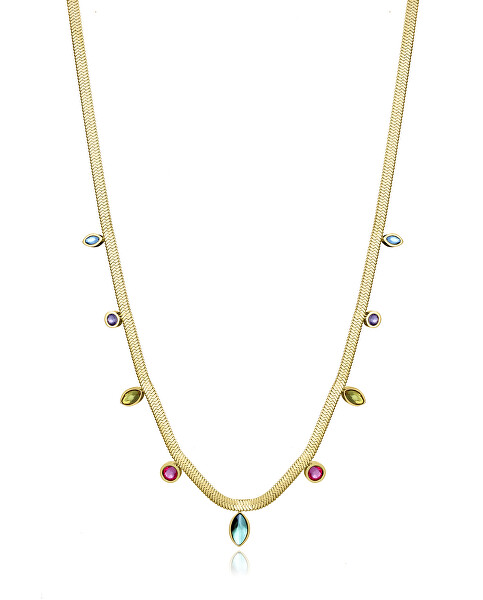 Slušivý pozlacený náhrdelník s kubickými zirkony Chic 15138C01012