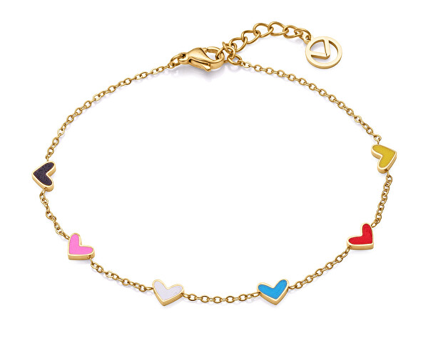 Schickes vergoldetes Armband mit Herzen San Valentín 14001P01012