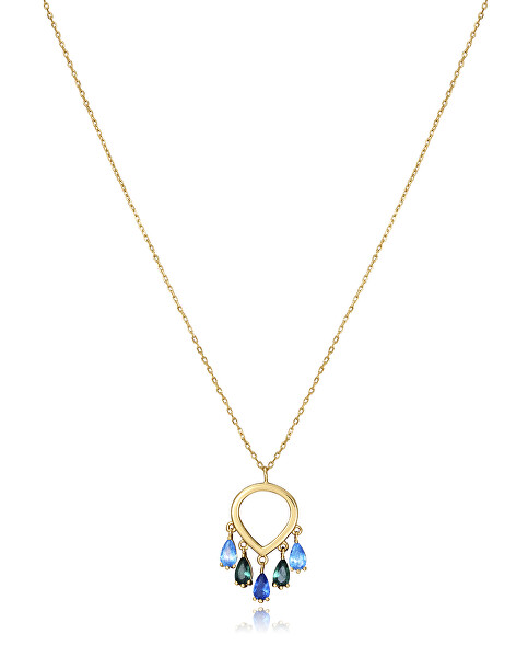 Stylový pozlacený náhrdelník Elegant 13082C100-39 (řetízek, přívěsek)