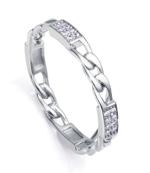 Stylový stříbrný prsten se zirkony Clasica 13161A014