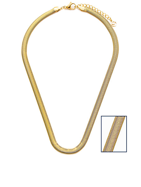 Výrazný pozlacený náhrdelník z oceli Chic 1372C01012