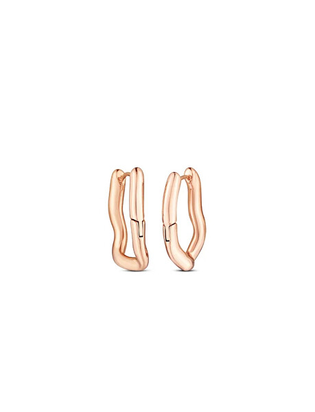 Asymetrické kruhové náušnice z oceli Lauvien Rose Gold