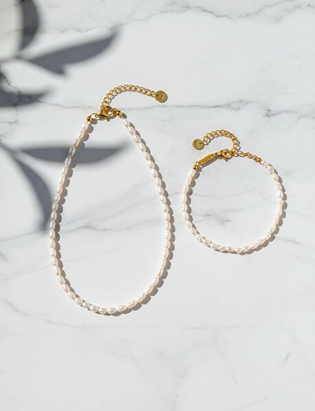 Dámský perlový náramek z říčních perel Mireya Gold