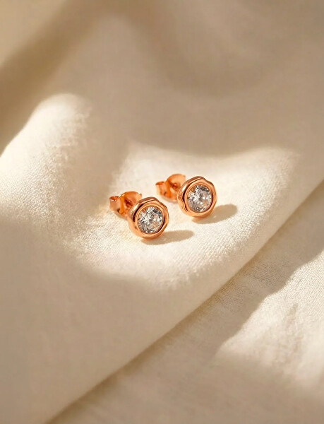 Designové pozlacené náušnice Ellin Rose Gold
