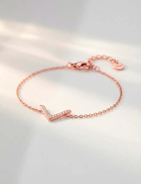 Elegantní náramek se srdíčkem Amelora Rose Gold