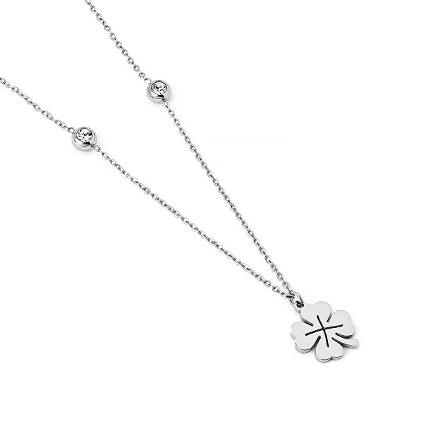 Elegantní ocelový náhrdelník pro štěstí Silver Big Luck