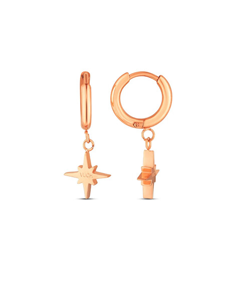 Hvězdičkové náušnice z pozlacené oceli Staria Rose Gold