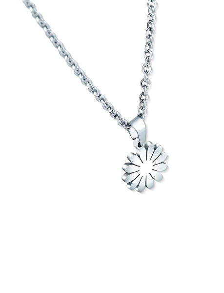 Wunderschöne Halskette aus Stahl Blume Riterra Silver