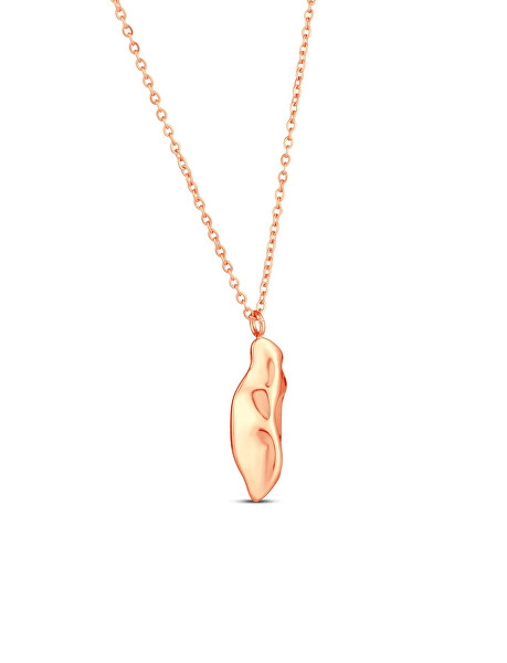 Krásný pozlacený náhrdelník List Virela Rose Gold