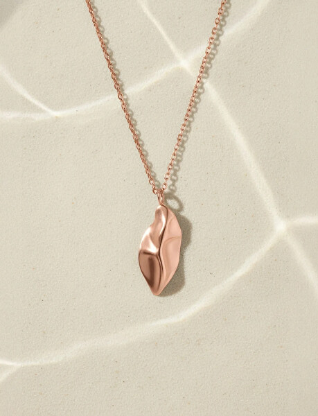 Krásný pozlacený náhrdelník List Virela Rose Gold