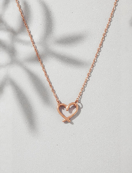 Krásný pozlacený náhrdelník Srdíčko Emery Rose Gold