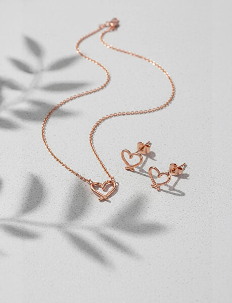 Krásný pozlacený náhrdelník Srdíčko Emery Rose Gold