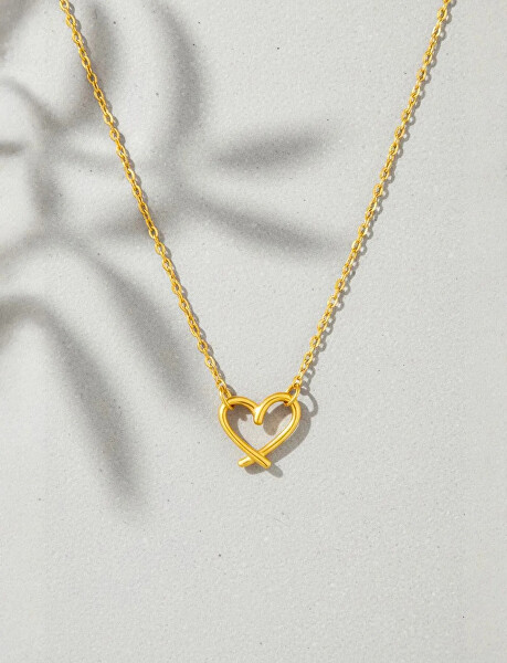 Krásný pozlacený náhrdelník Srdíčko Emery Gold