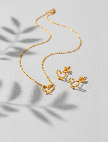 Krásný pozlacený náhrdelník Srdíčko Emery Gold