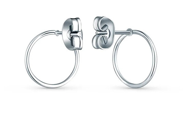 Minimalistische Ohrringe aus Stahl Ring QUPIA SILVER