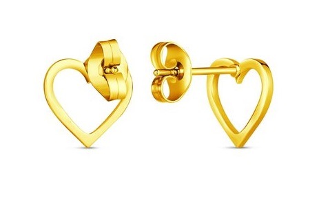Minimalistische vergoldete Ohrringe Herzen Vrisan Gold