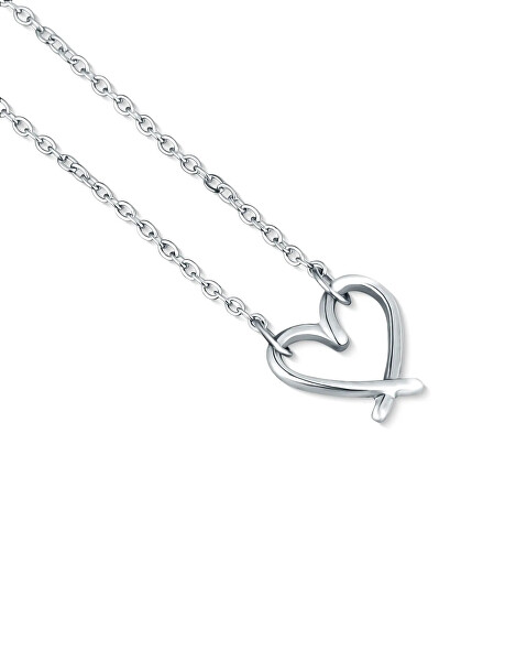 Minimalistický oceľový náramok Srdce Emery Silver