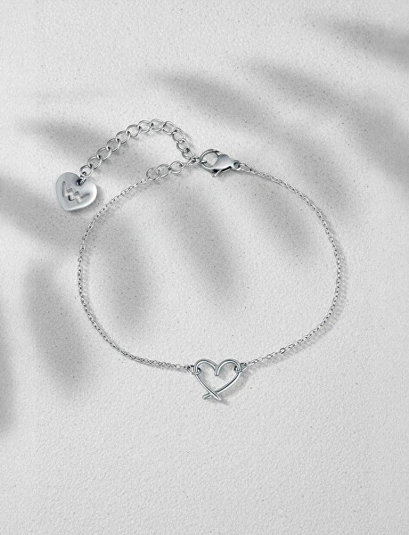 Minimalistický oceľový náramok Srdce Emery Silver