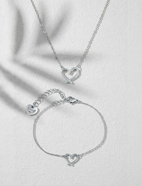 Minimalistický oceľový náramok Srdce Emery Silver
