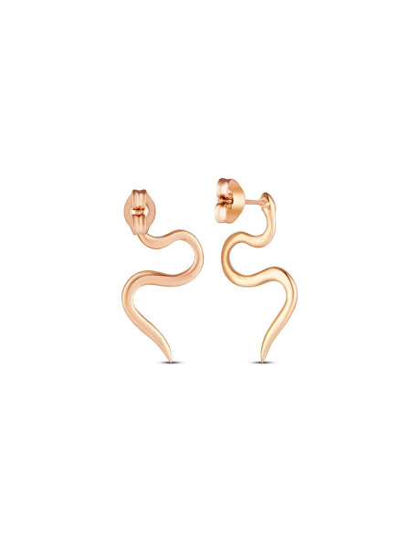 Moderné oceľové náušnice Had Vireya Rose Gold