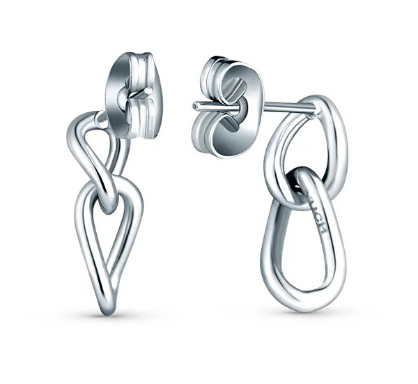 Moderni orecchini in acciaio Lusha Silver