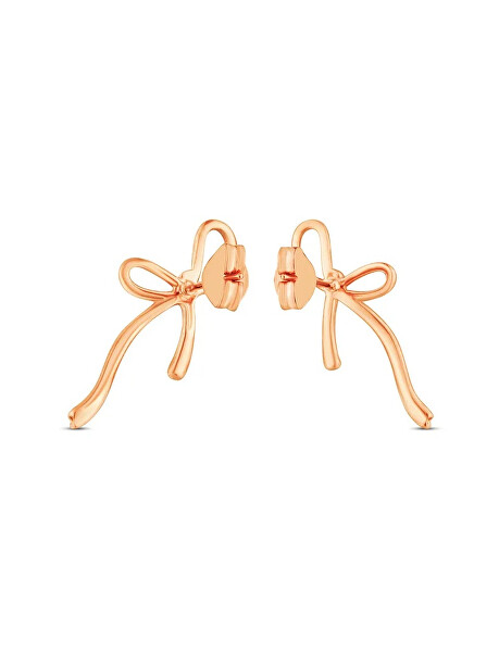 Moderní pozlacené náušnice Mašličky Stellara Rose Gold