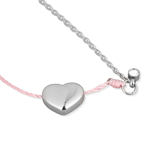 Módní náramek Shiny Heart Pink