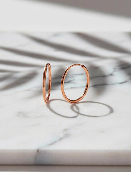 Nadčasové pozlacené kruhy Yetta Middle Rose Gold