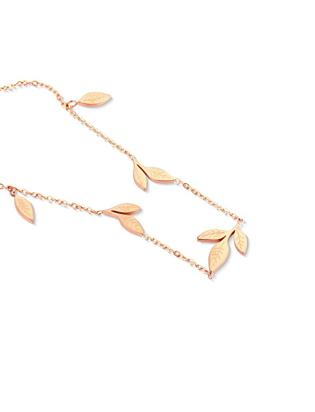 Náramek s motivem lístků Gleam Rose Gold