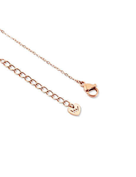 Náramek s motivem srdce a tepu Glimmer Rose Gold