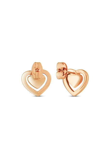 Náušnice s motivem srdce Lunira Rose Gold