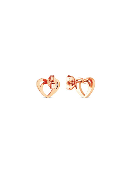 Náušnice ve tvaru srdce Costalla Rose Gold