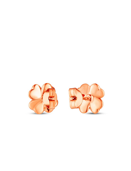 Něžné pozlacené náušnice Čtyřlístek Fouria Rose Gold