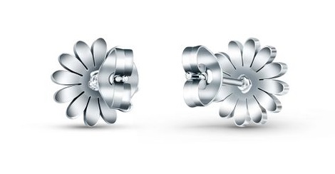 Zarte Ohrringe aus Stahl Blumen Riterra Silver