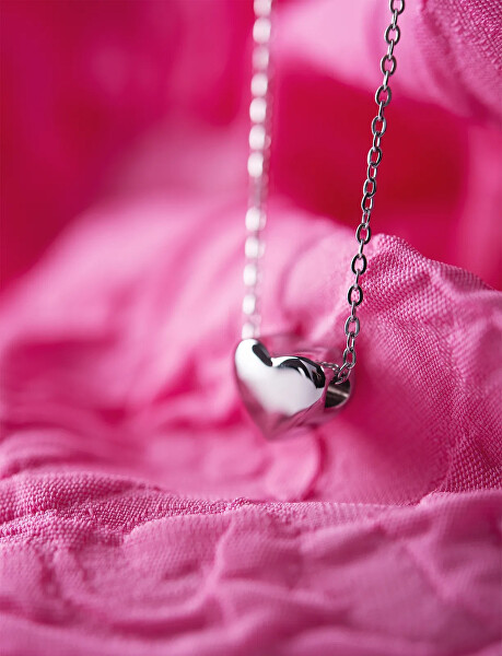 Něžný náhrdelník se srdíčkem Deep Love Silver