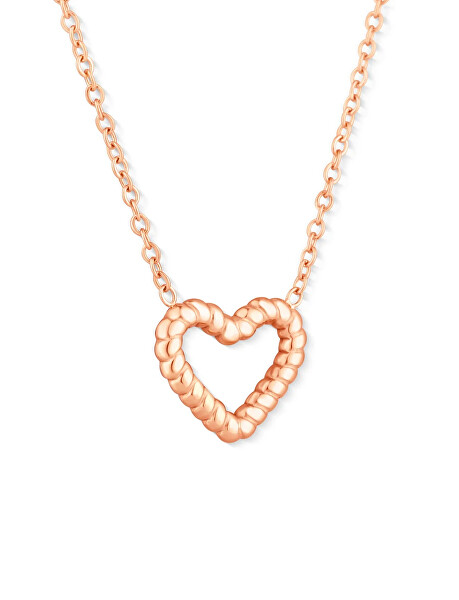 Něžný pozlacený náhrdelník se srdcem Arisca Rose Gold