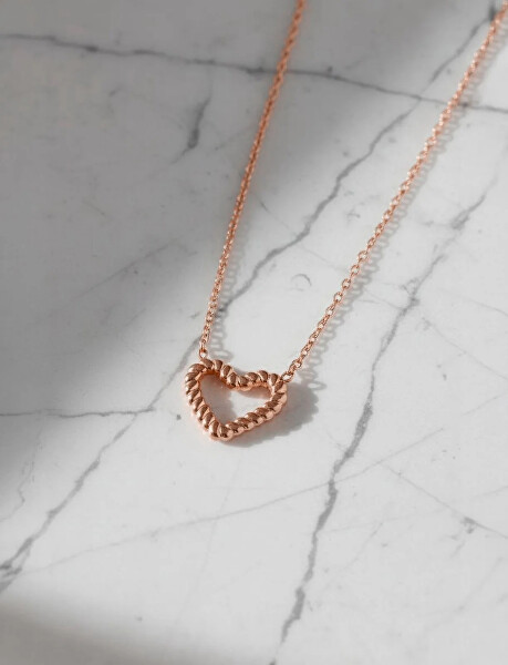 Něžný pozlacený náhrdelník se srdcem Arisca Rose Gold
