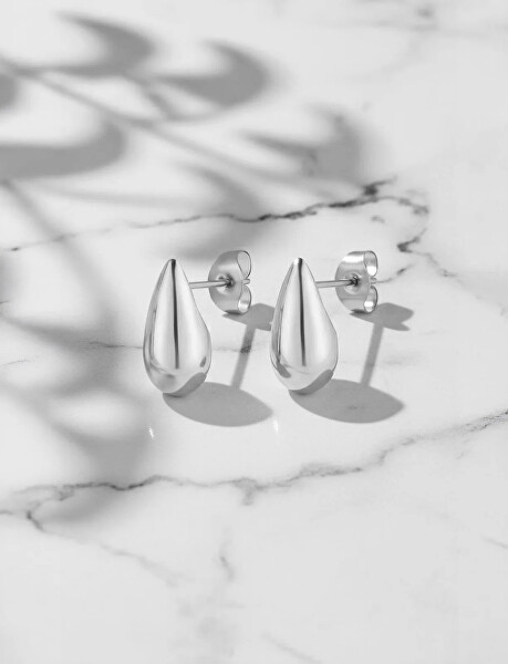 Ocelové náušnice ve tvaru kapky Tear drop Lurea Silver
