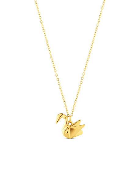 Oceľový náhrdelník Origami labuť Steya Gold