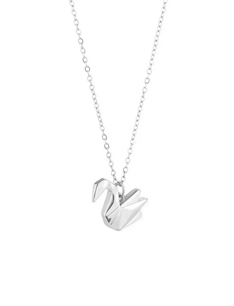 Ocelový náhrdelník Origami labuť Steya Silver