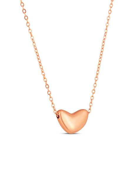 Ocelový náhrdelník s asymetrickým srdcem Amoria Rose Gold