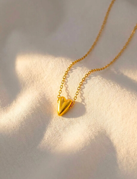 Ocelový náhrdelník s designovým srdcem Amora Gold